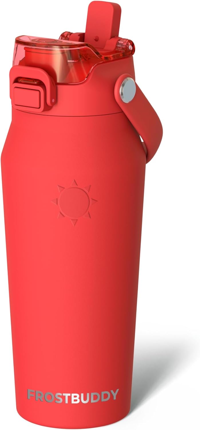 Frost Buddy 24oz Insulated Water Bottle with Straw & Chug Lid | Leak-Proof Stainless Steel | 24-Hours Cold | Sweat-Proof, Cup Holder Friendly | Ideal for Gym, Travel, Sports & Everyday Hydration - Colors B