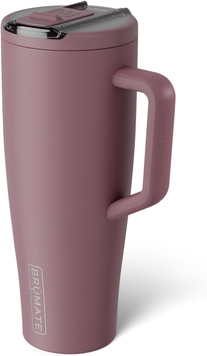 BrüMate Era Flip 30oz Tumbler with 100% Leakproof Covered Straw Lid | Hygienic Covered Straw | Insulated Stainless Steel Water Bottle with Handle | Cup Holder Friendly | BPA-Free (Sage)