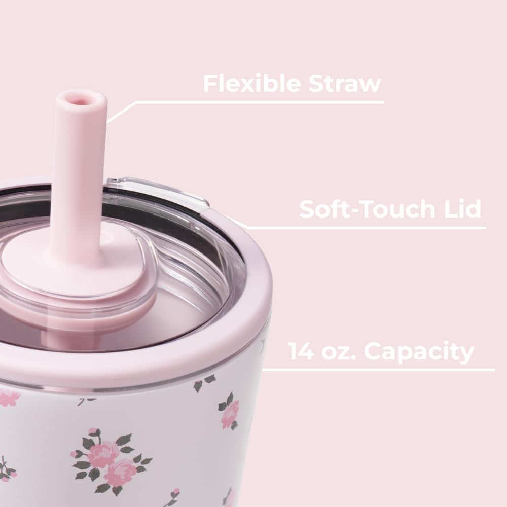 HydroJug Everyday Tumbler 20 oz – Ceramic-Lined Insulated Tumbler with Straw and Soft-Touch Lid, Cup Holder Friendly, Double-Wall Vacuum Insulation, Reusable Travel Cup – Rodeo
