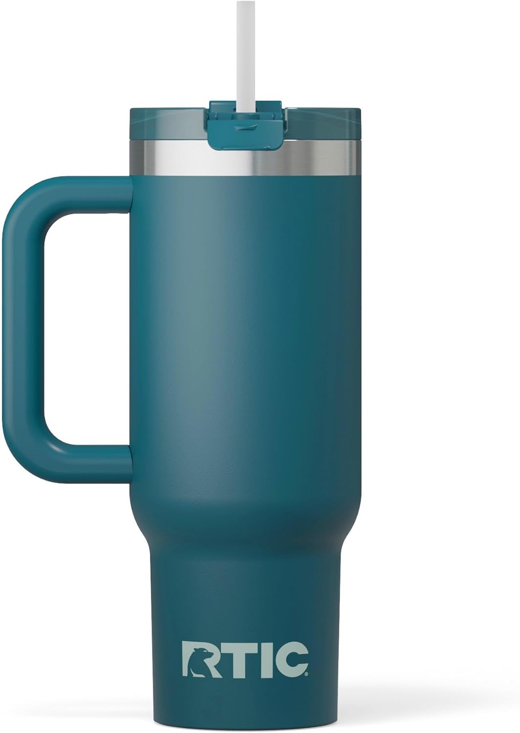 RTIC 30 oz Road Trip Tumbler Double-Walled Ceramic Lined InsulatedStainless Steel Portable Travel Coffee Mug Cup with Lid, Handle and Straw, Periwinkle Bouquet