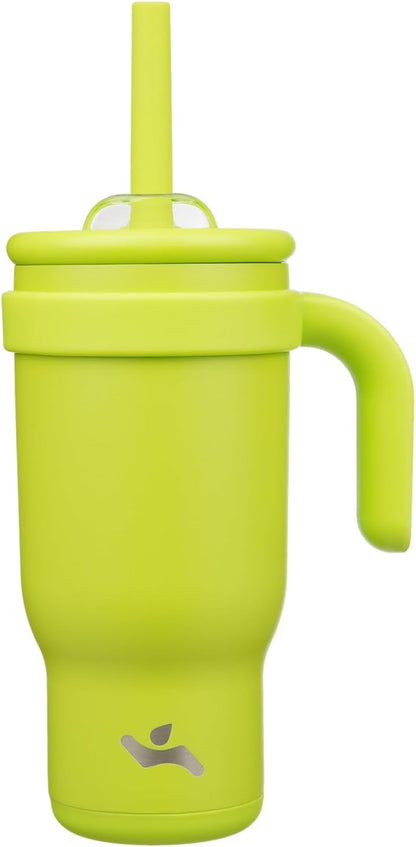 Konokyo 30 oz Tumbler with Side Handle, Insulated Water Bottle with Straw and 2 in 1 Lid, Stainless Steel Cup Travel Coffee Mug for Sports Office Gym,Purple
