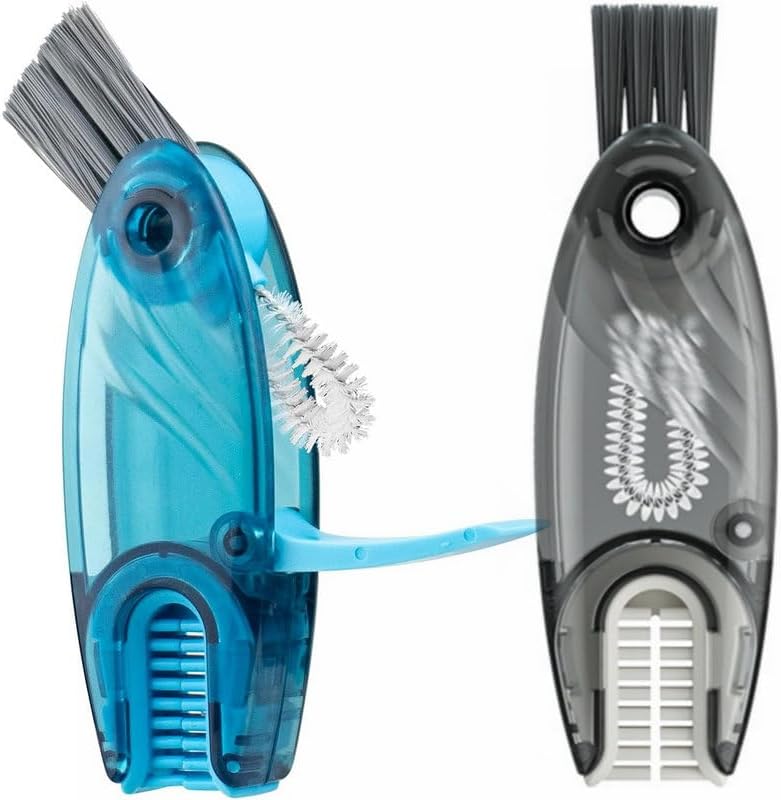4 in 1 Multifunctional Cup Lid Cleaning Brush Set, 1pc Bright Blue, Plastic
