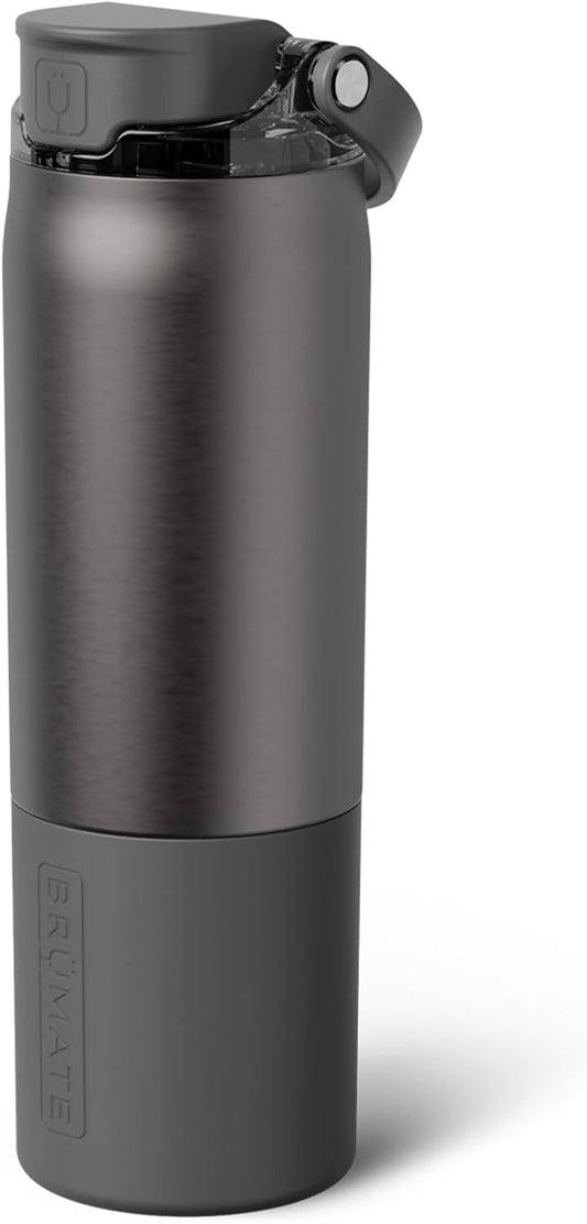 BrüMate Rise 25oz Water Bottle With 100% Leakproof Covered Silicone Straw | Insulated Stainless Steel Water Bottle | Cup-Holder Friendly | Fast Flow | Soft Sip Silicone Spout | BPA-Free (Rose Taupe)