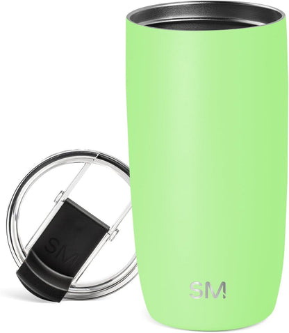 Simple Modern Voyager Tumbler with Flip Lid | Travel Coffee Mug | Insulated Stainless Steel Cold Brew Iced or Hot Coffee Cup | Gifts for Women Men Her Him | 16oz, Almond Birch