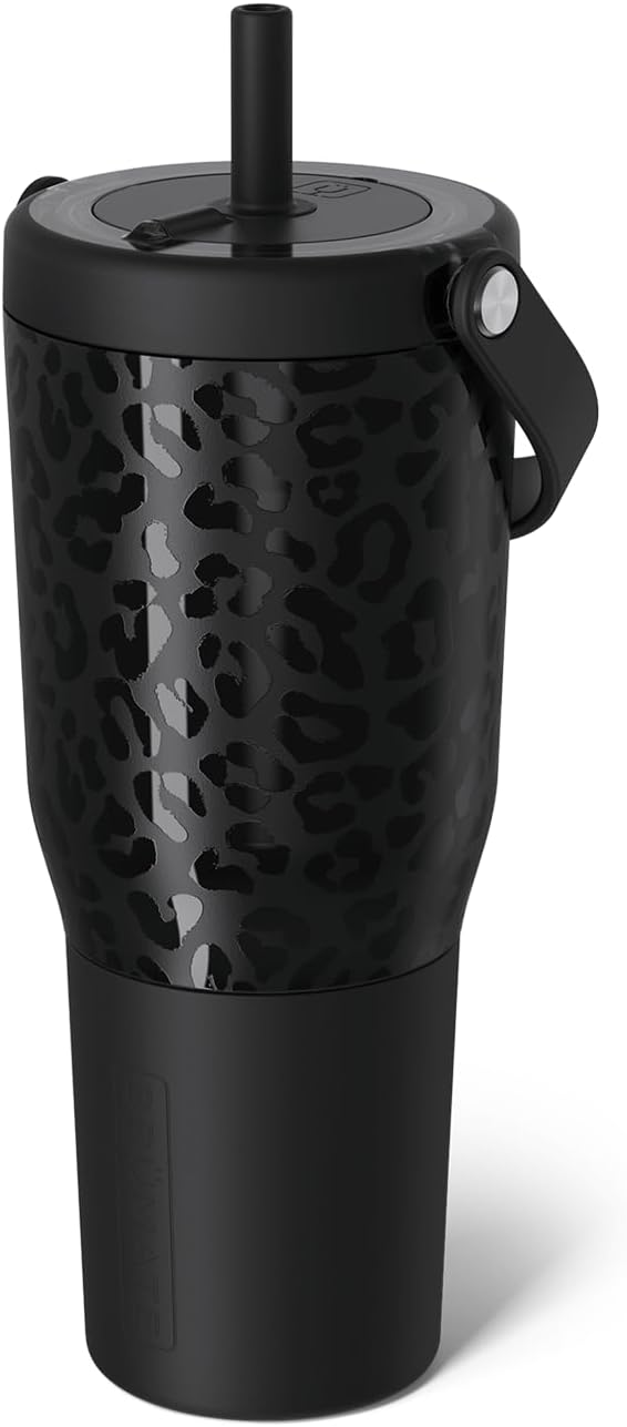 BrüMate Resa 35oz 100% Leakproof Tumbler w/Handle & Straw | Flexible SoftSip Straw | Silicone Sleeve for Durability | Stainless Steel | Cup Holder & Travel Friendly Water Bottle (Java)