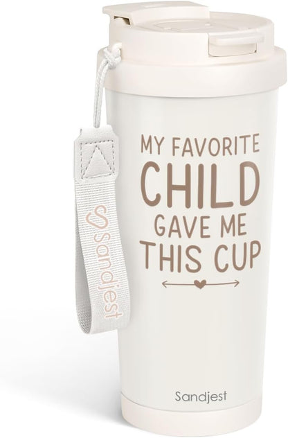 SANDJEST American Flag Tumbler - Stainless Steel 2-in-1 Lid Coffee Tumbler 18 oz, Patriotic Insulated Travel Mug Gift for Men Husband Dad, Birthday Christmas
