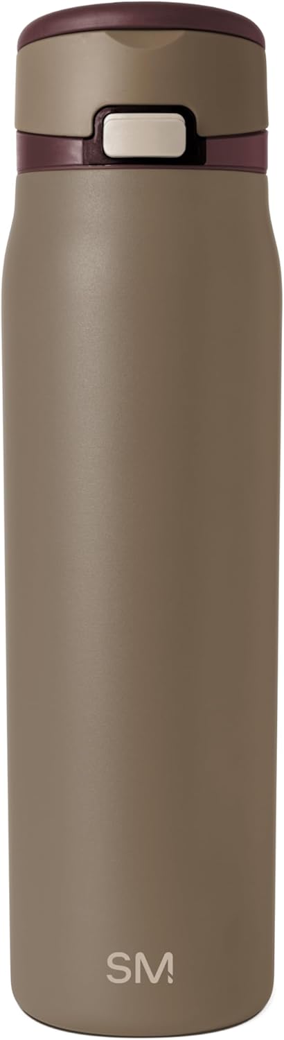 Simple Modern Mesa Loop Water Bottle with Covered Straw and Handle | 24oz Cup Holder Friendly Insulated Stainless Steel Bottles for Travel, Sports and School | Iris Sage - Colors B