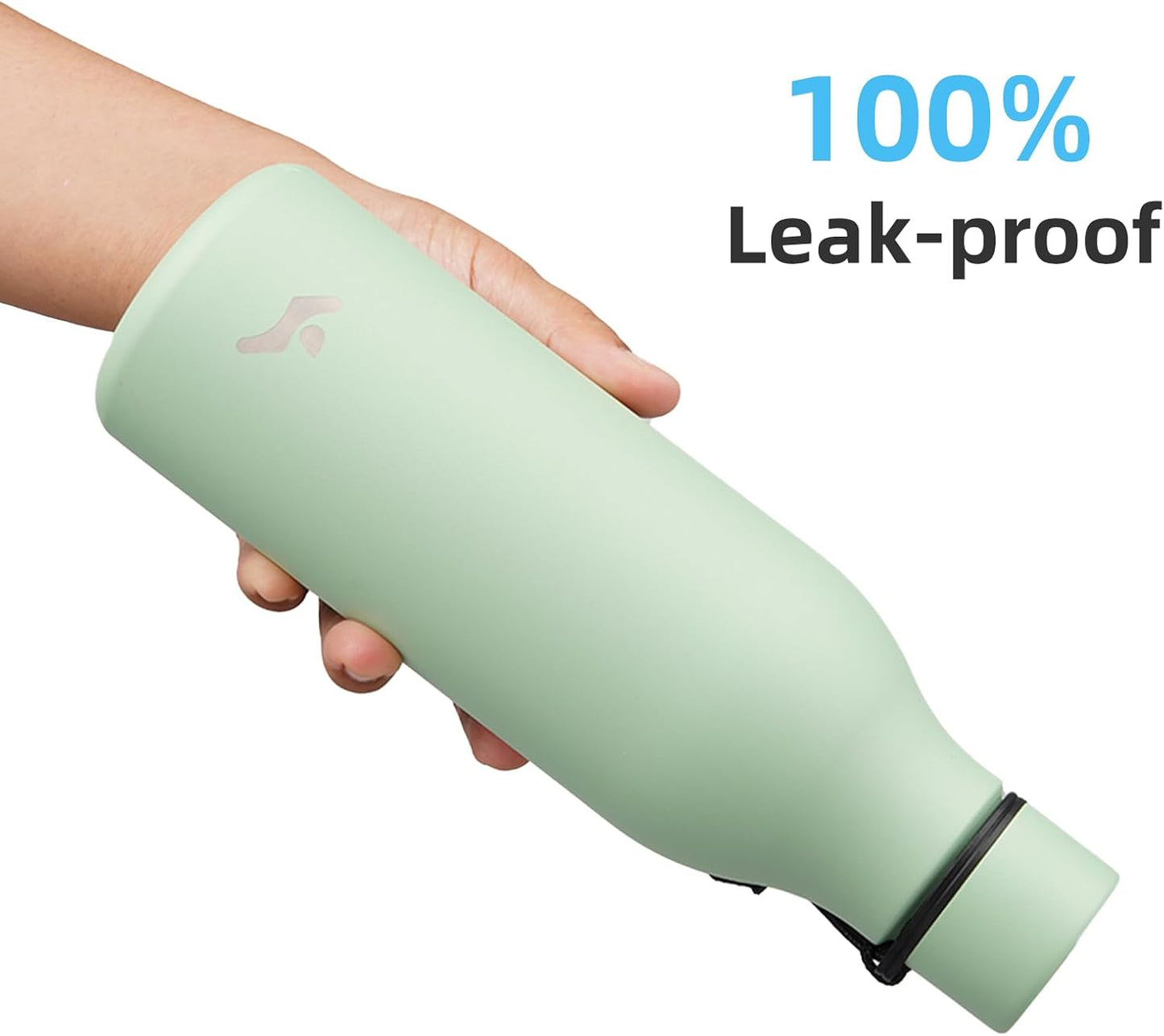 Konokyo Insulated Water Bottle with Strap,18 oz Double Wall Stainless Steel Vacuum Bottles Metal Water Flask,Macaron Green - Colors A