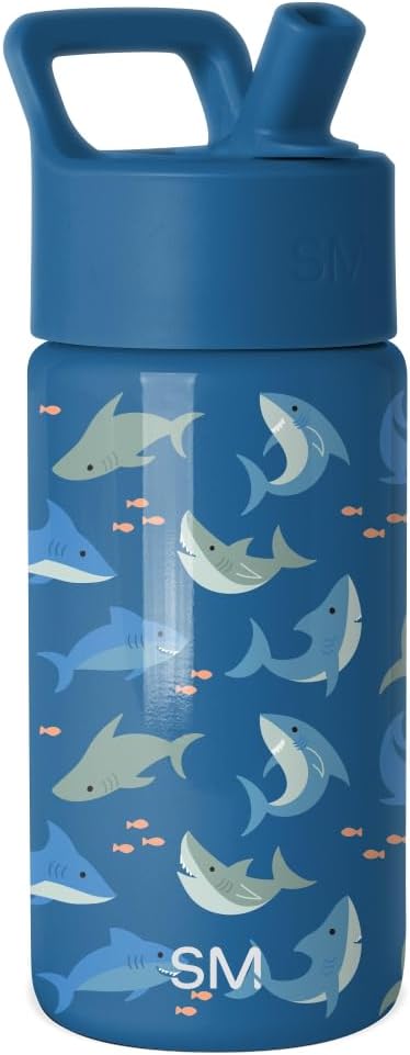 Simple Modern Kids Water Bottle with Straw Lid | 14oz Insulated Stainless Steel Kids Tumbler & Spill Proof Toddler Cup for School, Girls, Boys | Summit | Chloe Floral - Colors B