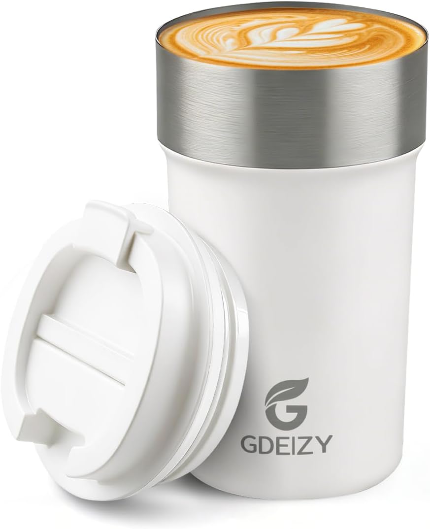 17oz Double Wall Stainless Steel Vacuum Insulated Travel Mug, Spill-Proof & Leak-Proof Coffee Mug, BPA-Free Reusable Coffee Cup for Hot & Cold Drinks, Black (Black)