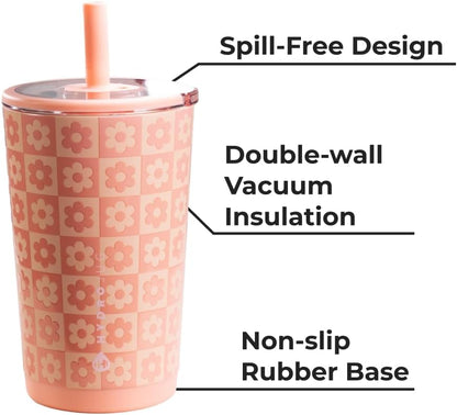 HydroJug Everyday Tumbler 20 oz – Ceramic-Lined Insulated Tumbler with Straw and Soft-Touch Lid, Cup Holder Friendly, Double-Wall Vacuum Insulation, Reusable Travel Cup – Rodeo