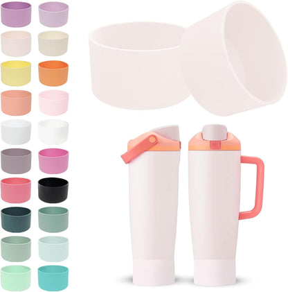 2PCS Silicone Boots for Owala 30oz & 40oz FreeSip Sway Bottles & Tumblers – Non-Slip, Scratch-Resistant, Stability Enhancer for Owala Accessories (Eucalyptus Green) - Colors A
