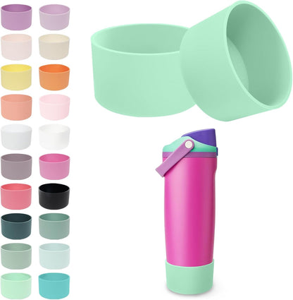 2PCS Silicone Boots for Owala 30oz & 40oz FreeSip Sway Bottles & Tumblers – Non-Slip, Scratch-Resistant, Stability Enhancer for Owala Accessories (Eucalyptus Green) - Colors B