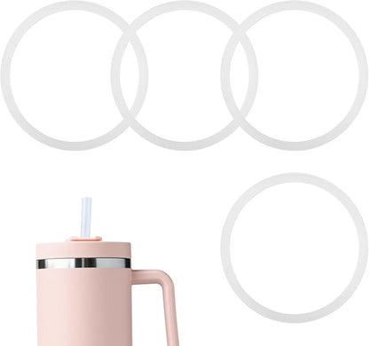 4pcs Lid Gaskets for Stanley 40oz Adventure Quencher H2.0 Flowstate Tumblers, BPA Free Silicone Lid Seals Leak-Proof