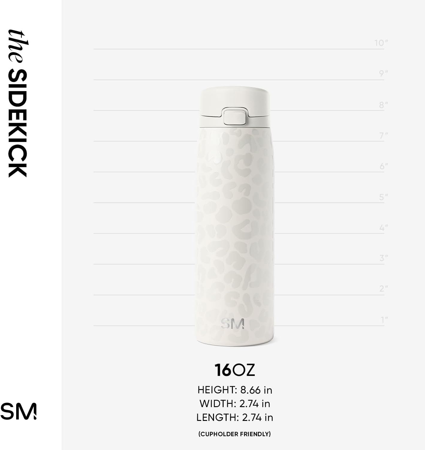 Simple Modern Sidekick Travel Coffee Mug | Ceramic-Lined Insulated Stainless Steel Tumbler | Leak-Proof and Cup Holder Friendly | 16oz, Almond Birch Mix