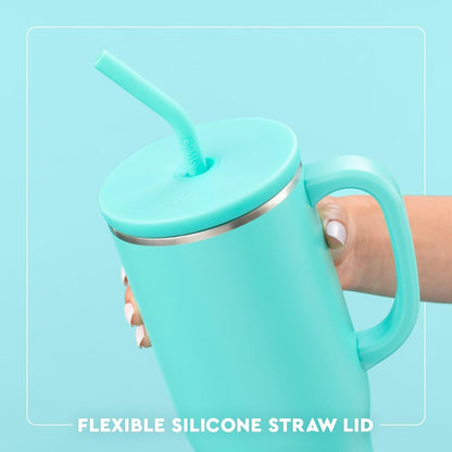 Swig Life 40oz Mega Mug, 40 oz Tumbler with Handle and Straw, Cup Holder Friendly, Dishwasher Safe, Extra Large Insulated Tumbler, Stainless Steel (Pickleball)