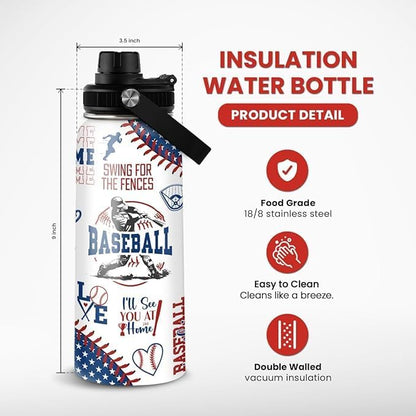 SANDJEST Gym Insulated Engraved Stainless Steel Water Bottle 32oz, Vacuum Chug Lid Travel Tumbler For Men Friends Dad Gymer Trainer, Gym Mode on, Birthday Christmas Father's Day
