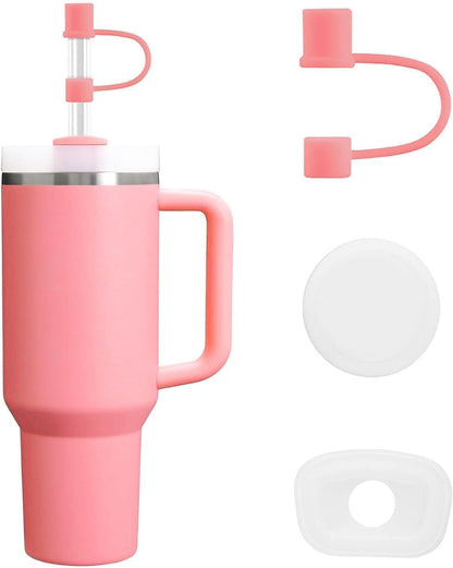 MOLOSLEEVE 21 Colors Straw Toppers Include A Set of Leak-proof Plugs, for Stanley Straw Covers Cap for Stanley Cup 2.0 30oz, 40oz, Silicone, Dust-Proof （Clear）