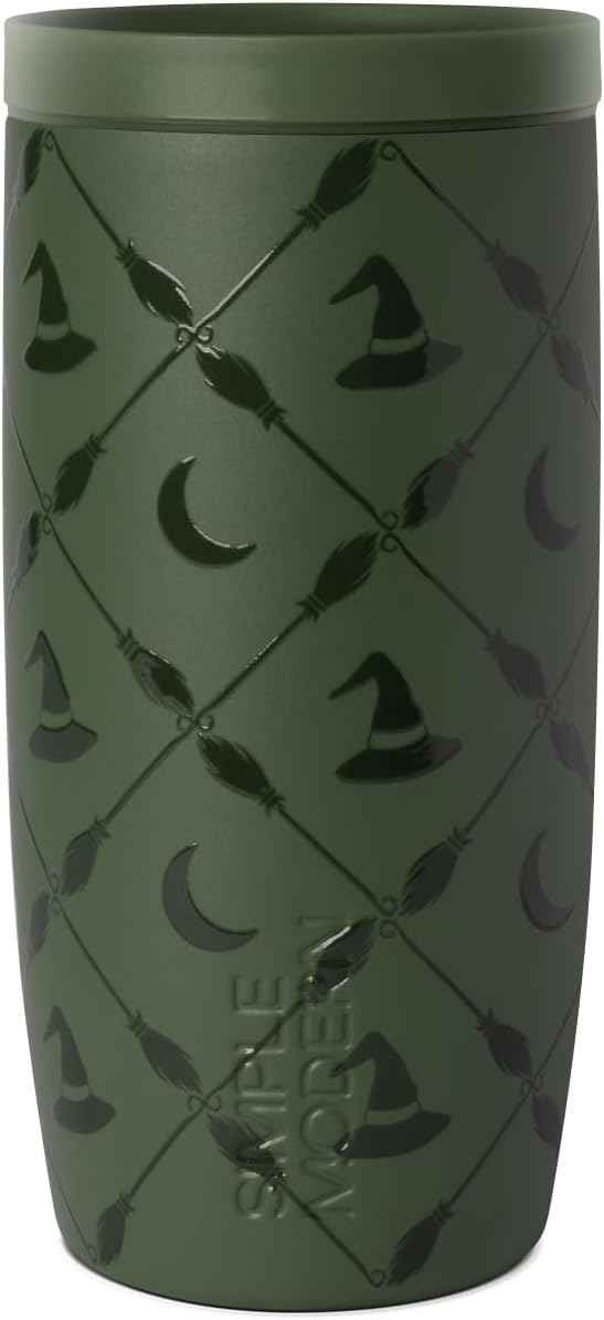 Simple Modern Halloween Signature Voyager | 16oz Travel Coffee Mug Tumbler with 360° Lid | Gifts for Women Men | Ceramic-Lined Insulated Stainless Steel Cold Brew Iced Coffee Cup | Spooky Mix