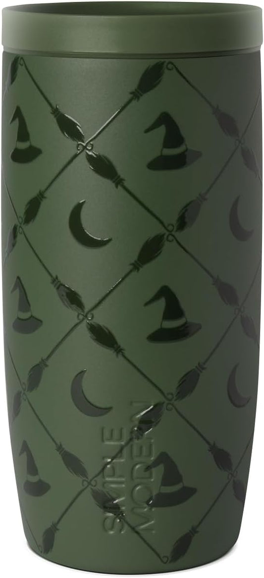 Simple Modern Halloween Signature Voyager | 16oz Travel Coffee Mug Tumbler with 360° Lid | Gifts for Women Men | Ceramic-Lined Insulated Stainless Steel Cold Brew Iced Coffee Cup | Spooky Mix