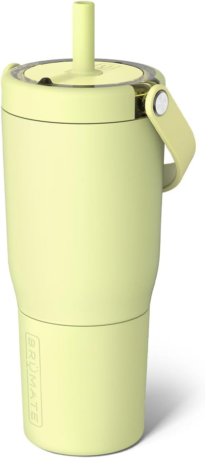 BrüMate Resa 35oz 100% Leakproof Tumbler w/Handle & Straw | Flexible SoftSip Straw | Silicone Sleeve for Durability | Stainless Steel | Cup Holder & Travel Friendly Water Bottle (Java)