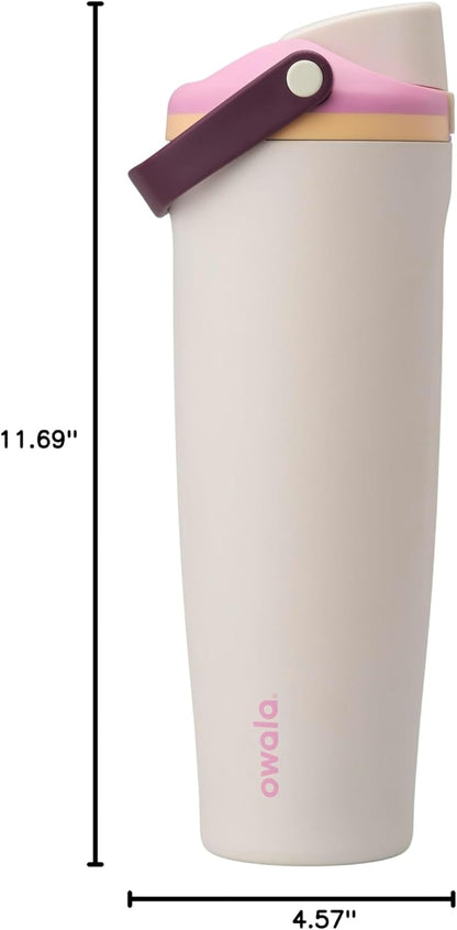 Owala FreeSip Sway Insulated Stainless Steel Water Bottle with Two-Way Spout, Built-In Straw and Bucket Handle, Made for Travel, School, and Sports, 30oz, BPA Free, Leak Proof, Daybreak
