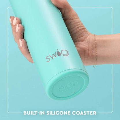 Swig Life 36oz Insulated Water Bottle, Travel Water Bottle with Straw and Lid, Cup Holder Friendly, Stainless Steel (Pickleball)