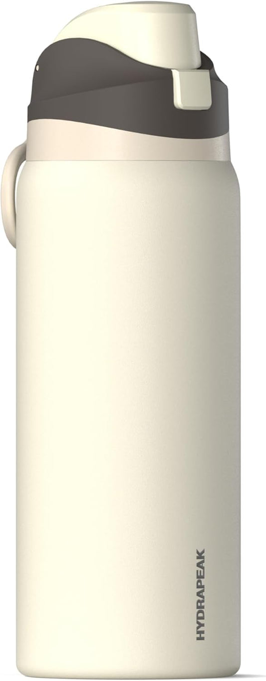 Hydrapeak Oasis 32oz Insulated Water Bottle with Locking Chug Lid & Handle, Leakproof Stainless Steel Travel Tumbler, Great for Gym, Work & Everyday Hydration, Stone 1