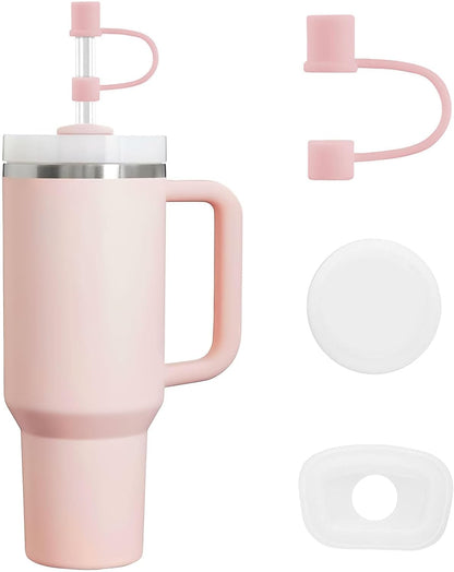 MOLOSLEEVE 21 Colors Straw Toppers Include A Set of Leak-proof Plugs, for Stanley Straw Covers Cap for Stanley Cup 2.0 30oz, 40oz, Silicone, Dust-Proof （Clear）