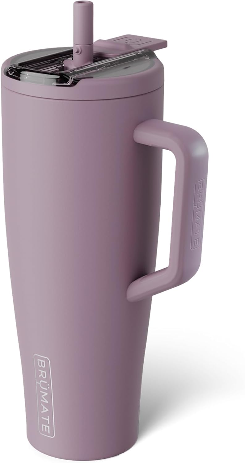 BrüMate Era Flip 30oz Tumbler with 100% Leakproof Covered Straw Lid | Hygienic Covered Straw | Insulated Stainless Steel Water Bottle with Handle | Cup Holder Friendly | BPA-Free (Sage)