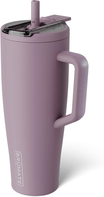 BrüMate Era Flip 30oz Tumbler with 100% Leakproof Covered Straw Lid | Hygienic Covered Straw | Insulated Stainless Steel Water Bottle with Handle | Cup Holder Friendly | BPA-Free (Sage)
