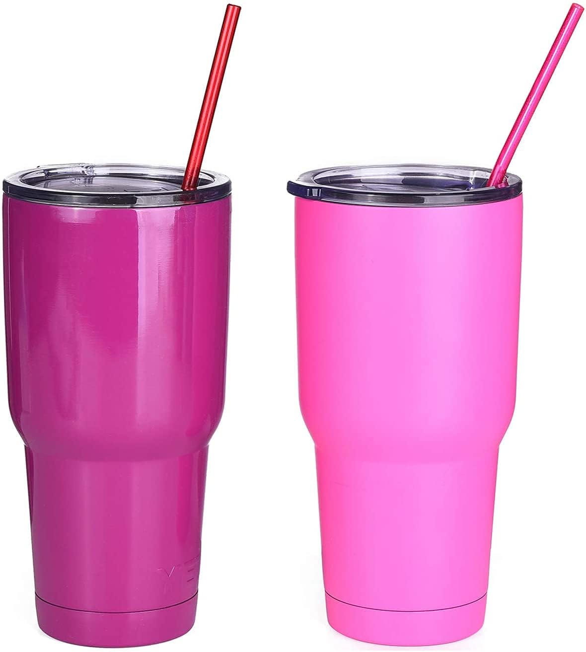ALINK 10.5 in Long Reusable Plastic Straws with Brush, Tritan Hard Plastic Tumbler Straws, 10 Rainbow Colored Replacement Straw for 16 OZ 20 OZ 30 OZ Stanley, YETI, Starbucks Tumblers, Mason Jars