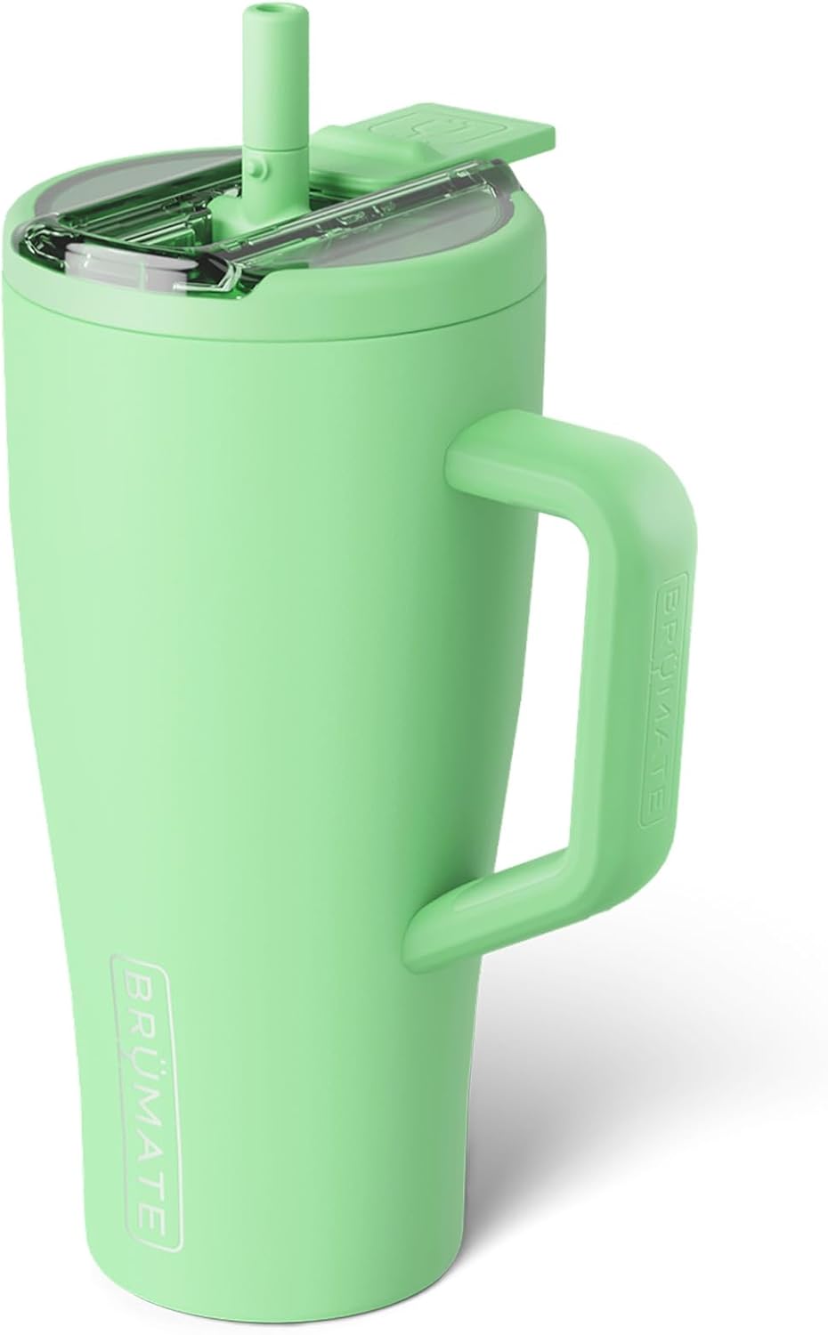 BrüMate Era Flip 30oz Tumbler with 100% Leakproof Covered Straw Lid | Hygienic Covered Straw | Insulated Stainless Steel Water Bottle with Handle | Cup Holder Friendly | BPA-Free (Sage)
