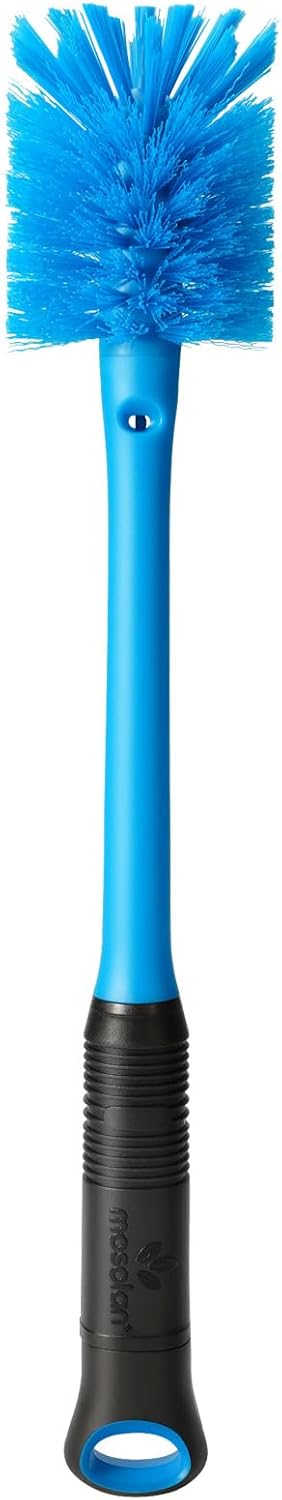 MOSOLAN 2-in-1 Water Bottle Brush and Straw Cleaner Brush, Long Handle Water Bottle Scrubbing Brush for Water Bottles, Glasswares, Mugs, Flasks, Tumblers and Kitchen Sink, Black, 1 Pack