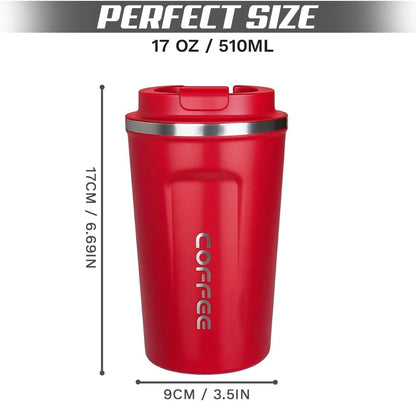 SPLMIFA Travel Coffee Mug Leak-Proof, Reusable Coffee Cups with Lids, Stainless Steel Vacuum Insulated Coffee Tumblers, Thermal Insulation Cup for Men and Women Hot & Cold Drinks(2nd-Green Pink, 12OZ)