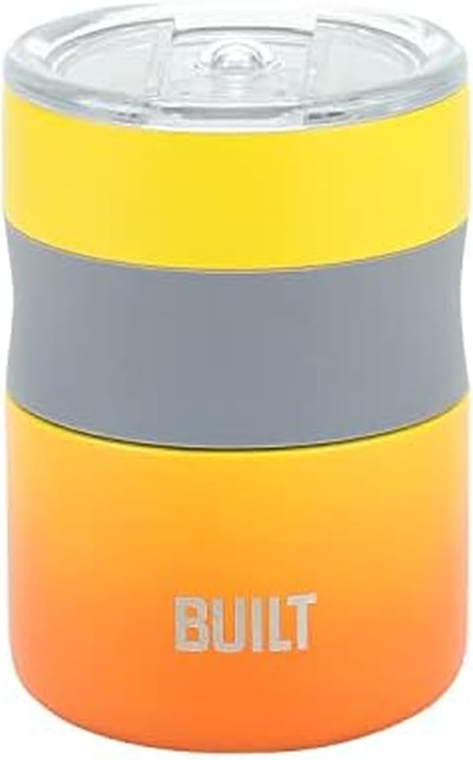BUILT 12 Ounce Double Wall Vacuum Sealed Stainless Steel, Coffee and Tea Desk Mug, Easy to Clean Tritan Lid with Sliding Splash Guard, Blue Ombre