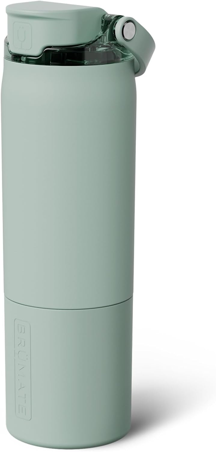 BrüMate Rise 25oz Water Bottle With 100% Leakproof Covered Silicone Straw | Insulated Stainless Steel Water Bottle | Cup-Holder Friendly | Fast Flow | Soft Sip Silicone Spout | BPA-Free (Rose Taupe)