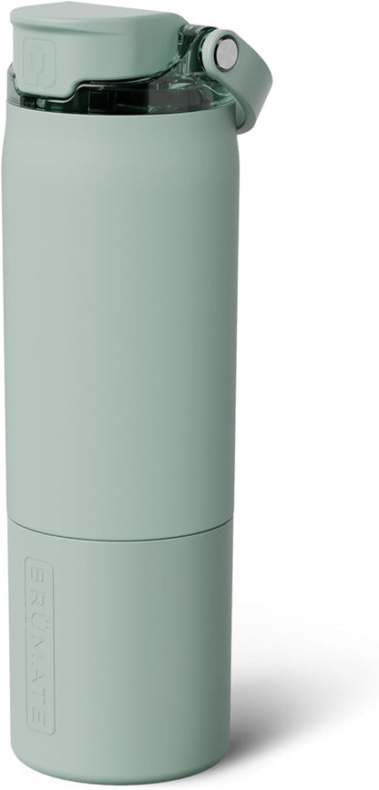 BrüMate Rise 25oz Water Bottle With 100% Leakproof Covered Silicone Straw | Insulated Stainless Steel Water Bottle | Cup-Holder Friendly | Fast Flow | Soft Sip Silicone Spout | BPA-Free (Rose Taupe)