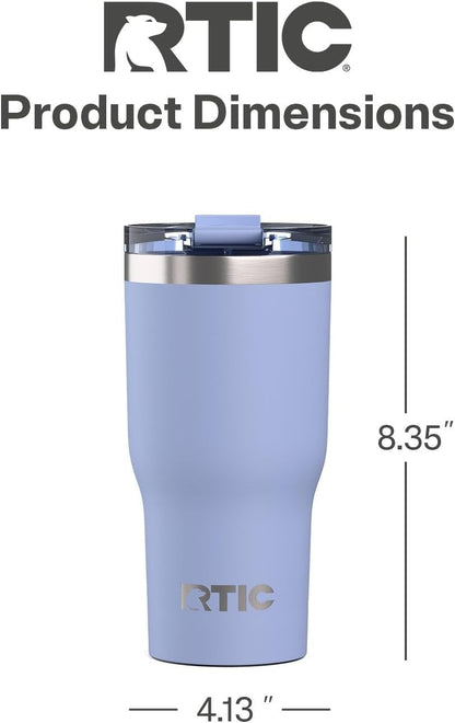 RTIC 20oz Essential Tumbler with Lid, Ceramic Lined, Insulated, Stainless Steel, Metal, Double Wall Vacuum-Insulation, Travel Cup for Iced Coffee, Tea, Hot and Cold Drink, Graphite