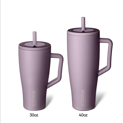 BrüMate Era 40 oz Tumbler with Handle & Straw | 100% Leakproof Insulated Water Bottle Tumbler with Lid & Flexible SoftSip Straw | Made of Stainless Steel | Cup Holder Friendly | 40oz (Nightfall Blue)