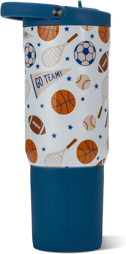 HydroJug Sport - Stainless Steel Tumbler with Straw, Vacuum Insulated, 40oz Leakproof Water Bottle, Ergonomic Design, Reusable, Dishwasher Safe, Rubber Base, Durable for Gym or Outdoors, Sage