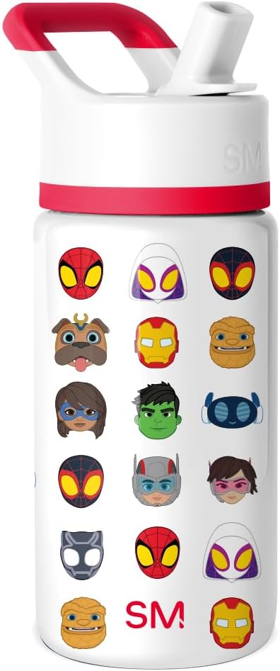 Simple Modern Disney Minnie Mouse Kids Water Bottle with Straw Lid | 14oz Insulated Stainless Steel Kids Tumbler & Spill Proof Toddler Cup for School, Girls, Boys | Summit | Minnie Mouse Fun - Colors B