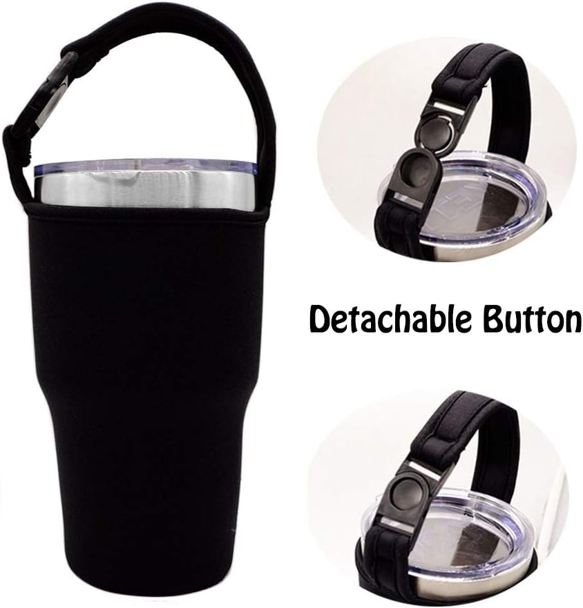 4PCS Tumbler 30oz Carrier Holder Pouch with Shoulder Strap, Fit for YETI, Rtic, Atlin, Ozark Trail, Rambler, Neoprene Sleeve with Carrying Handle