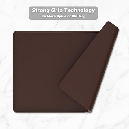 Rnivvi Silicone Coffee Mat, 16" x 24" Waterproof Raised Edge Coffee Bar Mats for Espresso Machine Station Accessories, Heat Resistant Detachable Dish Drying Pad for Kitchen Counter, Dish Rack, Green