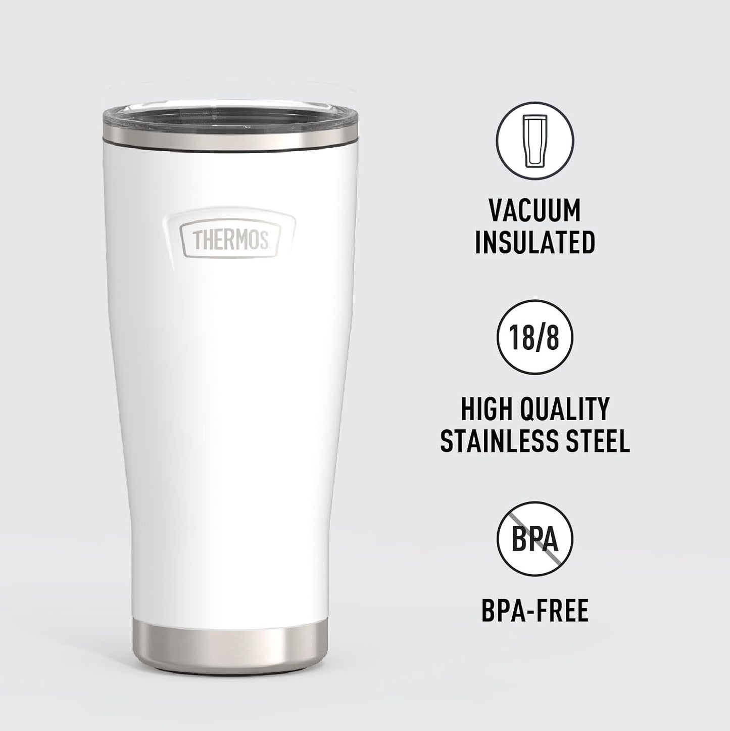 THERMOS ICON SERIES, Stainless Steel Tumbler with Slide Lock, 18 Ounce, Mystic Navy