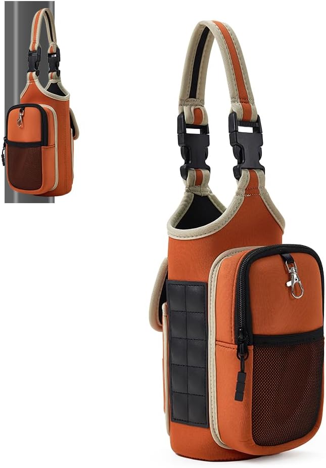 VAKAER Magnetic Gym Bag, Water Bottle Carrier Holder with Phone Pocket & Adjustable Strap,10 Ultra-Strong Magnets Stick to Fitness equipment, Workout Accessories Pouch for Women & Men