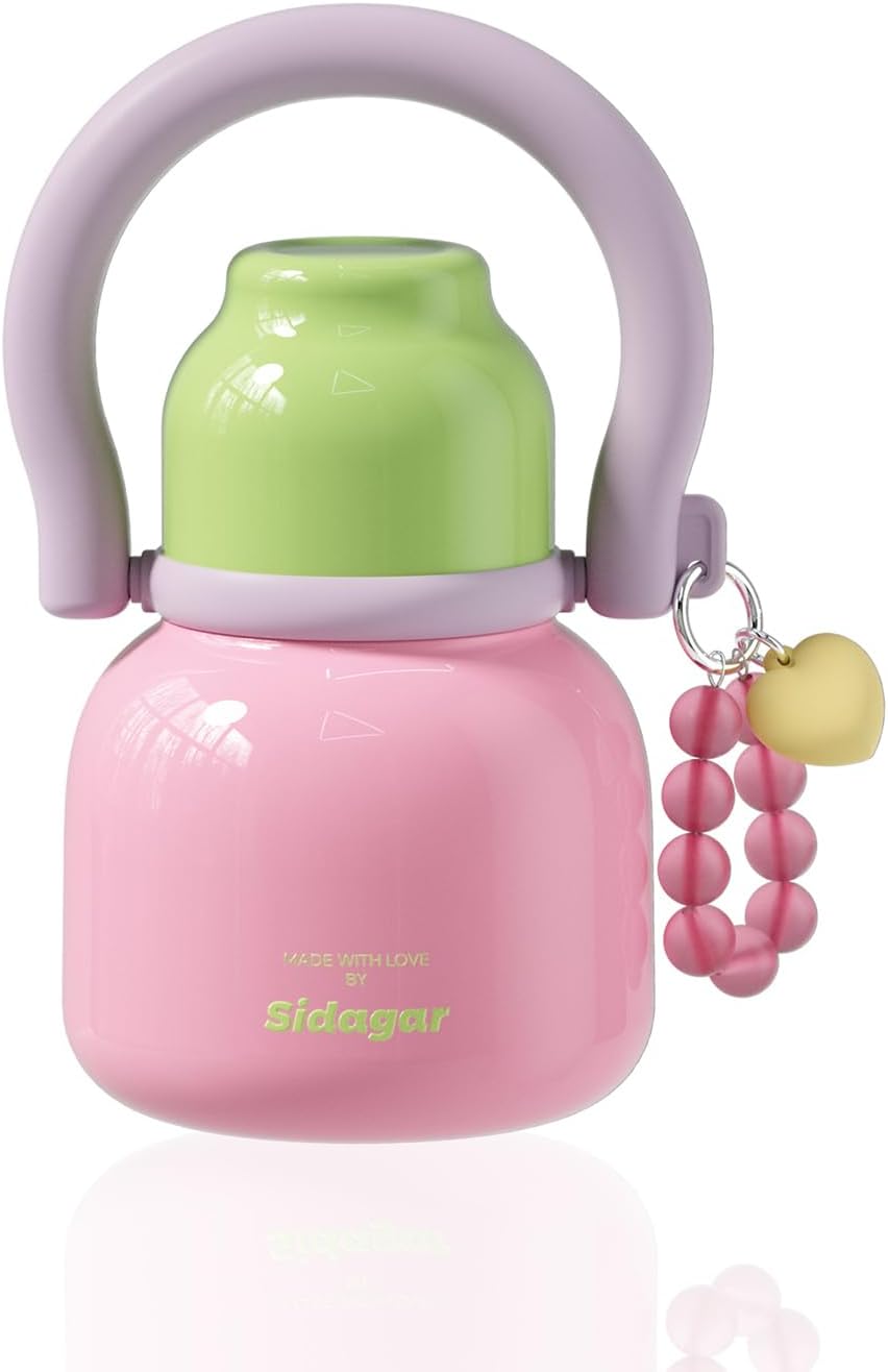 22 oz Water Bottle with Straw and Bowl, Unique Insulated Stainless Steel Tumbler, Spill-proof Reusable BPA-Free Cup, Pilates Wellness Study Travel, with Bonus Strap - Chocolate Black