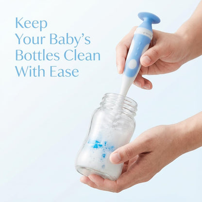 Ariseno 5-in-1 Baby Bottle Cleaner Set, Including Nylon & Silicone Bottle Brush, Cap, Straw & Nipple Brushes, BPA-Free (Grey)