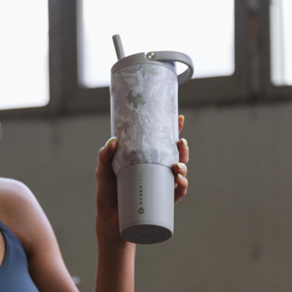 HydroJug Sport - Stainless Steel Tumbler with Straw, Vacuum Insulated, 40oz Leakproof Water Bottle, Ergonomic Design, Reusable, Dishwasher Safe, Rubber Base, Durable for Gym or Outdoors, Sage