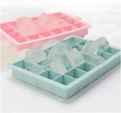 TAO CICADA Ice Cube Tray, 3 Pack Silicone Ice Cube Molds, Ice Cube Trays, Silicone Ice Trays, Easier to Release, BPA Free for Alcohol/Coffee/Beverages (Pink, Light blue, Purple)